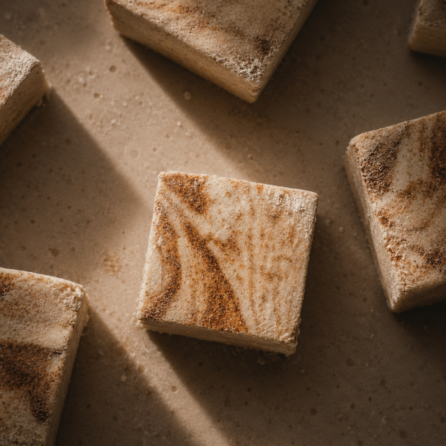Ceylon Cinnamon Marshmallows made for melting into your matcha or morning coffee. 