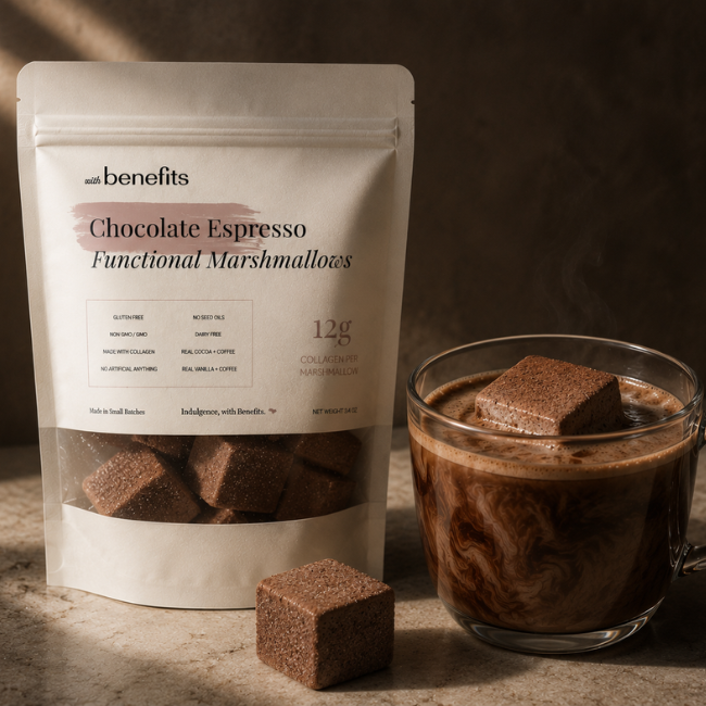 The marshmallow that makes your chai a little dirty. Made with real espresso and cocoa powder.