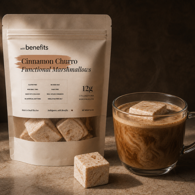Cinnamon Churro Functional Marshmallows, by with Benefits.