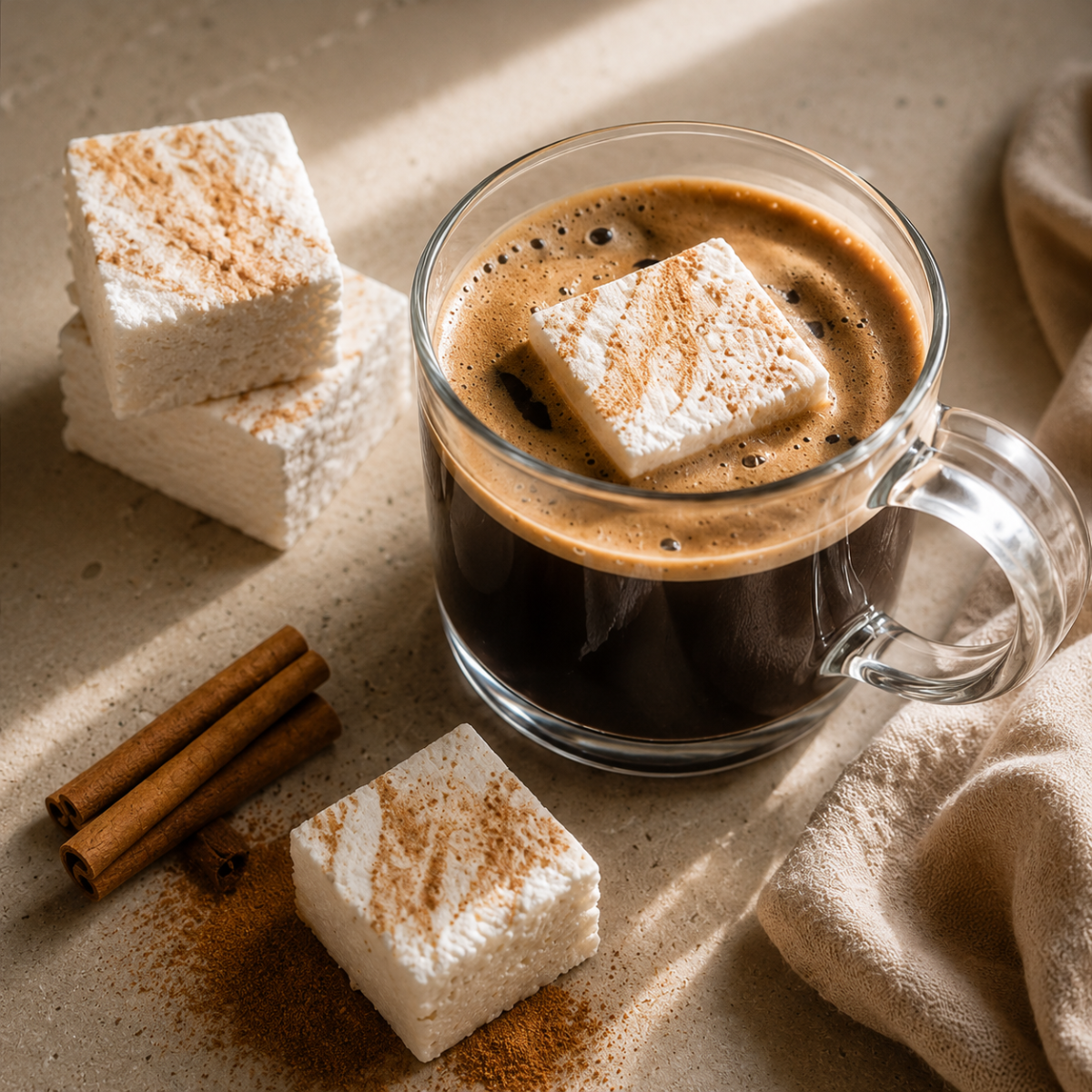 Marshmallows sweetened with organic maple sugar and syrup, real Ceylon cinnamon, and a hint of vanilla.